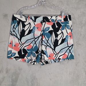 Ann Taylor Factory Floral Floral Chino Shorts Sz 14